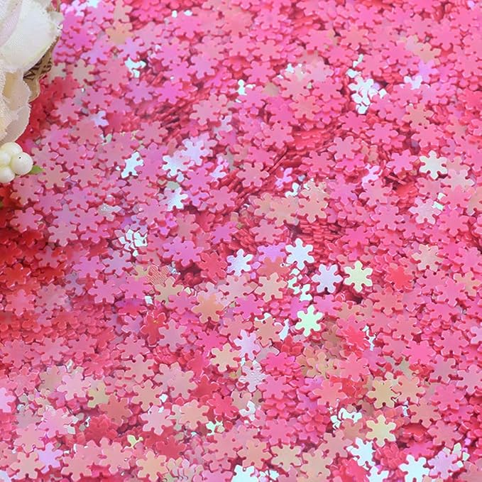 Nail Art 3D Glitter Sequins Nails Shining Flakes Acrylic Powder Dust Chunky Flake for Nails Decoration Manicure Tips 12Colors (12 Colors Snowflake Sequin)