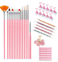 Nail Design Tools, Nail Art Tools, Nail Art Brush, Nail Stand for Press On Nails,Dual Tipped Nail Dotting Tool and Sculpture Pen, Nail Tools for Home DIY Beginner Salon Supplies