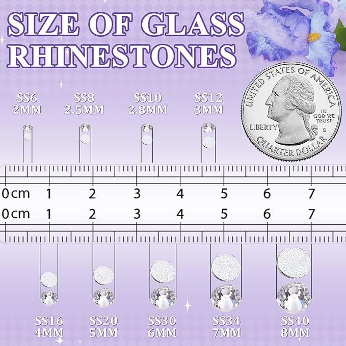 600PCS SS30/6mm Crystal Rhinestones (Clear) with 2Pcs 10ml B7000 Jewelry Glue, Bedazzling Flatback Glass Rhinestones for Crafting Decor, Gems Diomand Charms for Tumbler Shoes Clothing Mugs Nail Art
