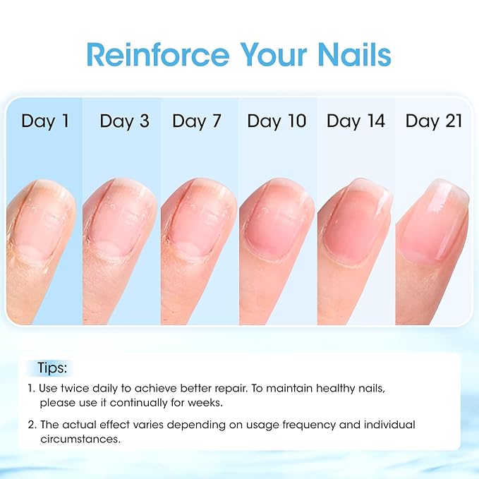 GELLEN Nail Strengthener, 8-In-1 Pro Care Plant Extracts Keratin Calcium Active Nourishes, Strengthens & Growth Nail Repair Serum for Thin Damaged Nails, Air Dry, Non-Polish, Fresh Ocean Scent