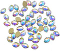 AD Beads Top Czech AB Crystal Flatback Rhinestone Nail Art Decoration Multi Shape (S07 Oval 4x6mm, 50 Pcs)