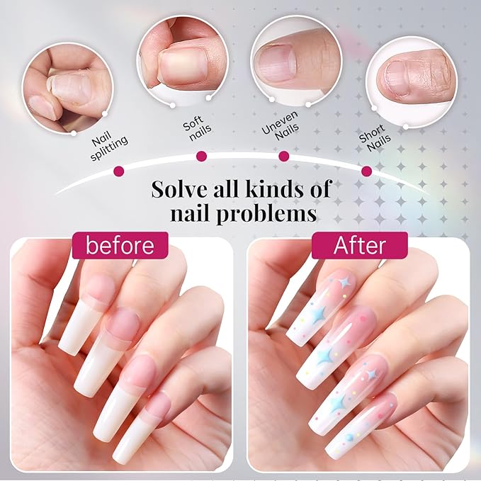 krofaue 500PCS Soft Gel False Nails Tips - Half Cover Acrylic Nail Tips 10 Sizes Lady French Style Acrylic Artificial Tip Manicure with Box for Nail Tips Art Salons and Home DIY