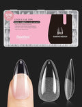 Beetles Medium Almond Nail Tips 576pcs 12 Sizes, Pre-Etched Soft Gel Nail Tips Half Matte Full Cover Press on False Nail Tips Clear Acrylic Nails Glue on Nails DIY Nail Extension Gift for Women