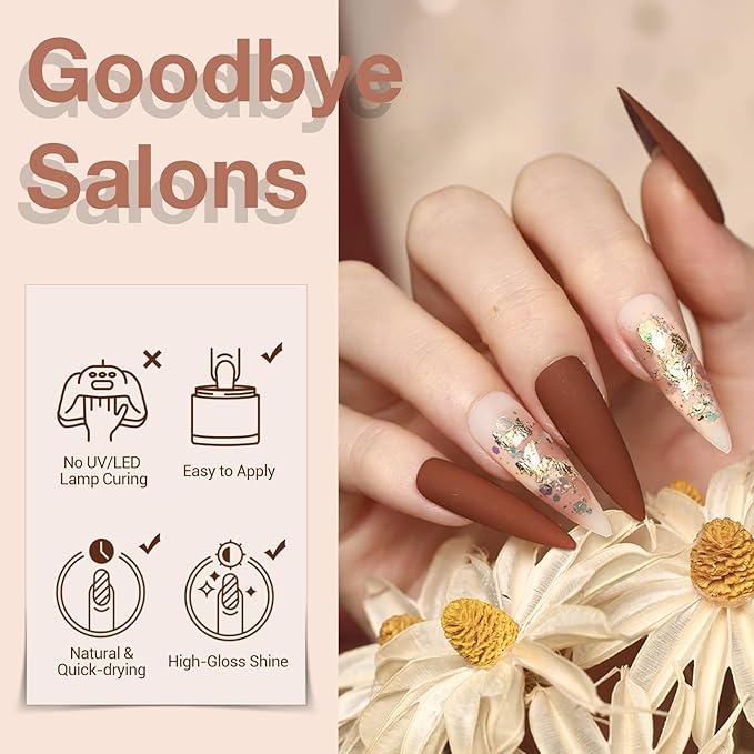 AZUREBEAUTY Dip Powder Nail Kit Classic Brown Nude Collection Glitter Fall 20 Colors Neutral Chocolate Skin Tone Dip Liquid Set with Base/Top Coat Activator French Art Manicure Salon Home