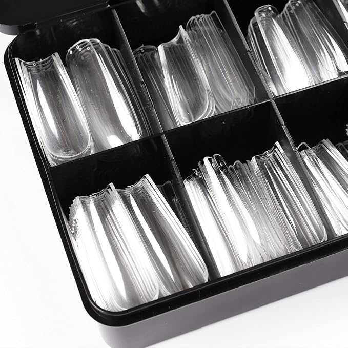 Square Nail Tips Full Cover, Extra Long Clear Professional Acrylic Tips, XXL Utra-hard False Nails Press on Nails for Nail Extension Manicurists, 360Pcs