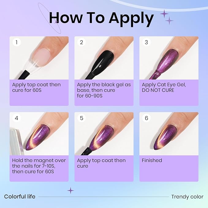 Moonlight Cat Eye Gel Nail Polish and Chameleon Magnetic Nail Polish Cat Eye Gel 12 Colors Cateye Gels Polish with Magnetic Stick Galaxy Wide Cateye Effects for Home DIY Manicure