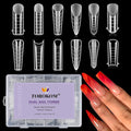 TOROKOM Dual Forms for Poly Nail Gel 288PCS Dual Nail Forms Molds Stiletto Coffin Ballerina Acrylic Nail Tips 12 Shapes for Builder Gel Manicure Nail Art Design Salon DIY at Home