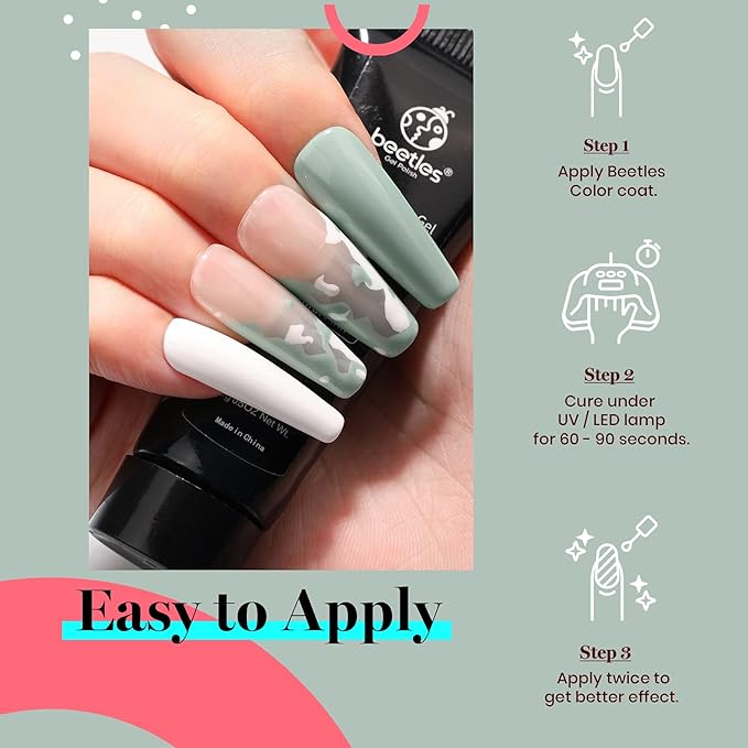 beetles Gel Polish Sage Green Gel Nail Polish 1 PCS 15ml Soak Off UV LED Nail Lamp Needed Gel Polish Nail Art Manicure Salon DIY Home 0.5Oz Gift for Women