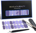 Nail Polish Strips, 32PCS Salon Quality Wraps, Long Lasting Gel Nail Stickers for Women Easy Apply& Remove (Violet Hill)