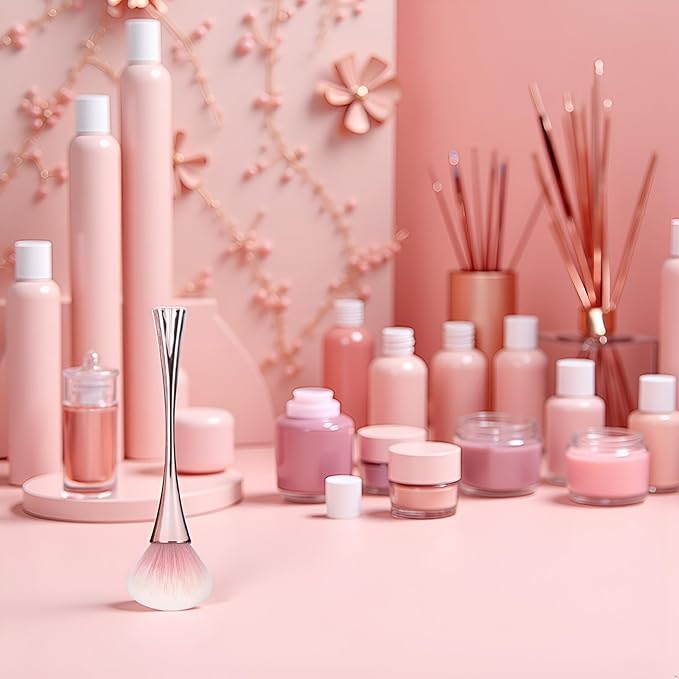 Rose Gold Nail Art Dust Powder Remover Brush, Nail Art Dust Cleaner Brush, Soft Cleaner Brush for Makeup, Nail Dust Brush for Acrylic Nails Manicure Brush for Women Birthday Gifts Hand Rests Tools