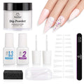 Beetles Nail Dip Powder Kit for Building An Apex, Clear Dipping Powder with 2 in 1 Base Top Coat Activator Dip System Nail Extension Nail Repair French Manicure Dip Manis Nail Art Kit for Nail Starter
