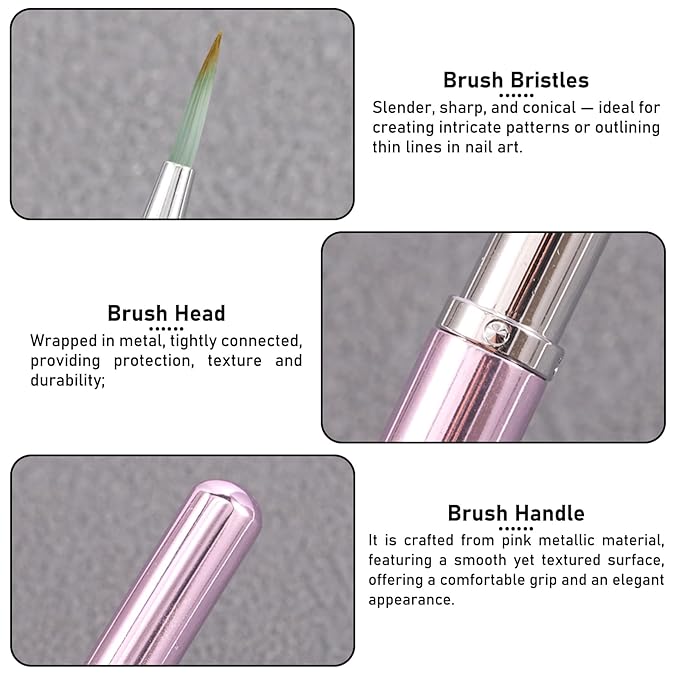 DANNEASY Nail Brush for Drawing Petals and Butterflies, Watercolor Paint Brushes for Oil Painting, Flower Nail Art Brush Design Tools Acrylic Manicure Brushes