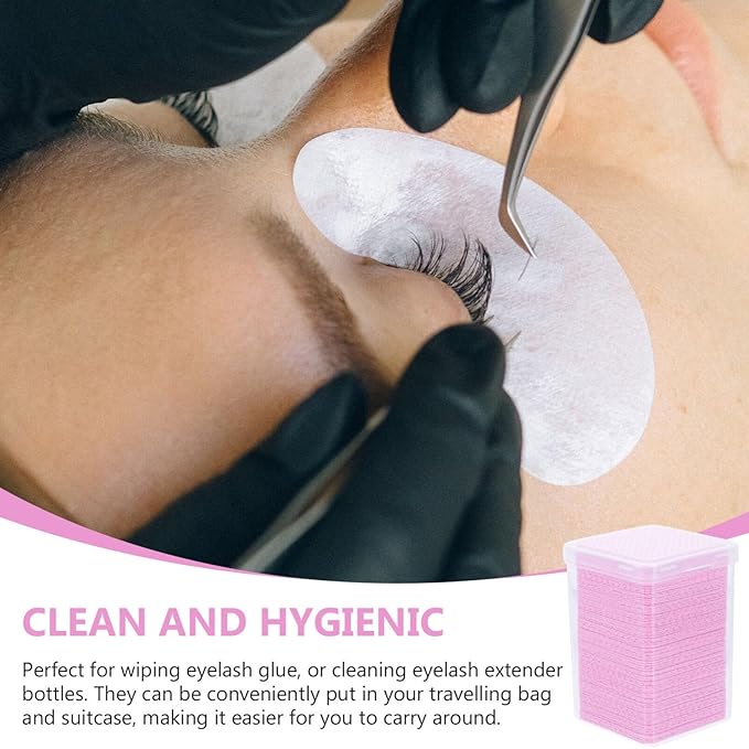 600pcs Cotton Cleaning for Eyelash Extension Removal Practical Tool for Daily Cleaning for Beauty Salons and Home Use Convenient Travel