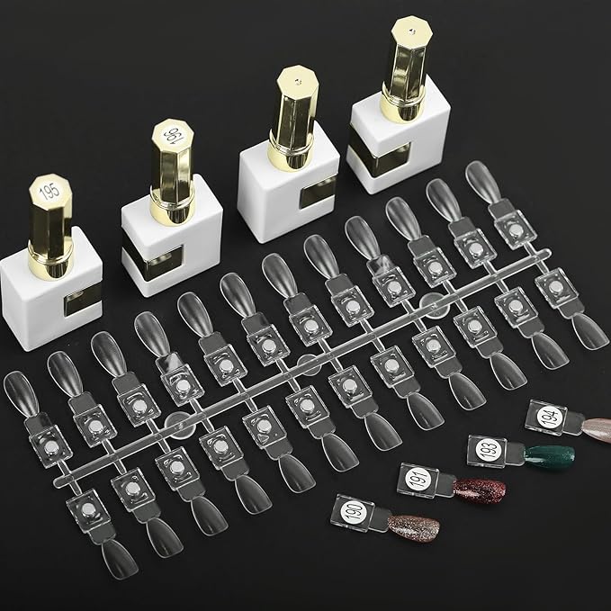 72PCS Magnetic Nail Color Display Tips,Premium Acrylic False Nail Tips for Gel & Regular Polish, Durable, Easy to Color,Perfect for Nail Practice & Professional Use