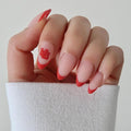 Glamnetic x Fanatics Press On Nails - Utah Utes | Short Almond Fake Nails, Collegiate Utes Red French Tips, College Nails, Salon-Quality | 15 Sizes - 30 Nail Kit with Glue