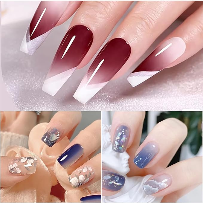 SILPECWEE 4PCS Oval UV Gel Nail Brush Set, Acrylic Nail Art Brush Nail Paint Pen Nail Clean Up Brushes Cleaning Mistake Polish On Cuticles Acetone Resistant Nail Design Manicure Tool