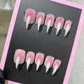 Halloween Press Claw on Nails Long Short Medium Curved Stiletto Handmade Gothic Design Horror Vampire False Nails Dragon Cat Claw Press on Nails Glossy Glue on Nail Thick Acrylic False Nails