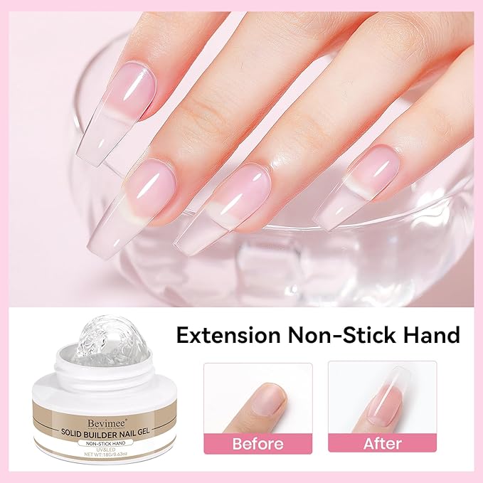 3D Nail Art Solid Builder Gel for Nails 3PCS, Clear White Pink 3D Sculpting Hard Gel Non-Stick Hand, for Modeling, Sculpture, Nail Extension UV/Led Manicure DIY at Home 18g*3Colors