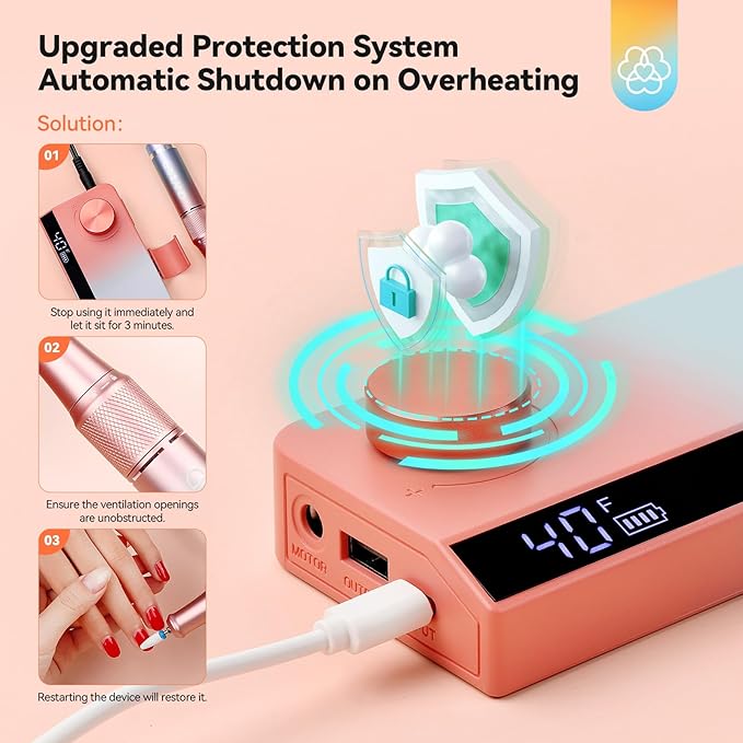 SAVILAND Electric Nail Drill Professional: 40000RPM Upgrad Nail Drill Kit 2026 Beautiful Gradient Sunset Color Scheme Nail D rill Machine Portable Nail File & Buffers Salon Use Manicure Pedicure