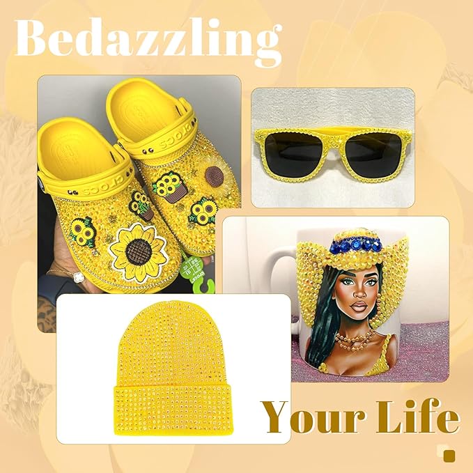 4000PCS 5mm Resin Jelly Rhinestones in Bulk (Lemon Yellow AB), Bedazzling Flatback Crystals Rhinestones for Crafting DIY Nail Decoration, Gems Diomand Charms for Tumbler Shoes Clothing Fabric
