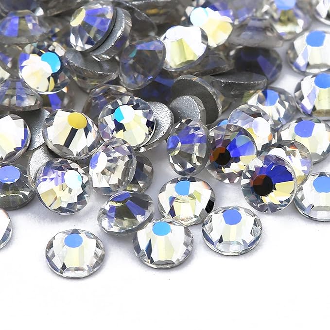 Dowarm 1440 Pieces SS4 Flatback Crystal, 1.5MM Mini Flatback Nail Rhinestones, Non Hotfix for Craft Nails Dance Costumes (Blue Moonlight)