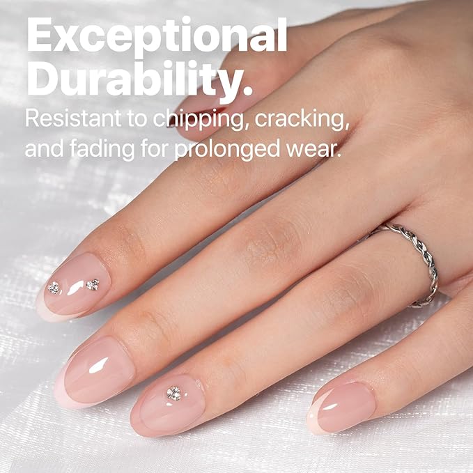 SXC Cosmetics French Tip Press On Nails - Skin Tone Nude and Color Series, XS Almond X-Pro Tips Starter Kit ST118KIT