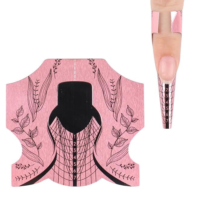 Nail Forms 300PCS, Acrylic Nail Forms for Nail Extension Tips, Long Forms for Acrylic Nails, Thick Professional Nail Art Tips Extension Forms Manicure Tool DIY Home Salon Supplies