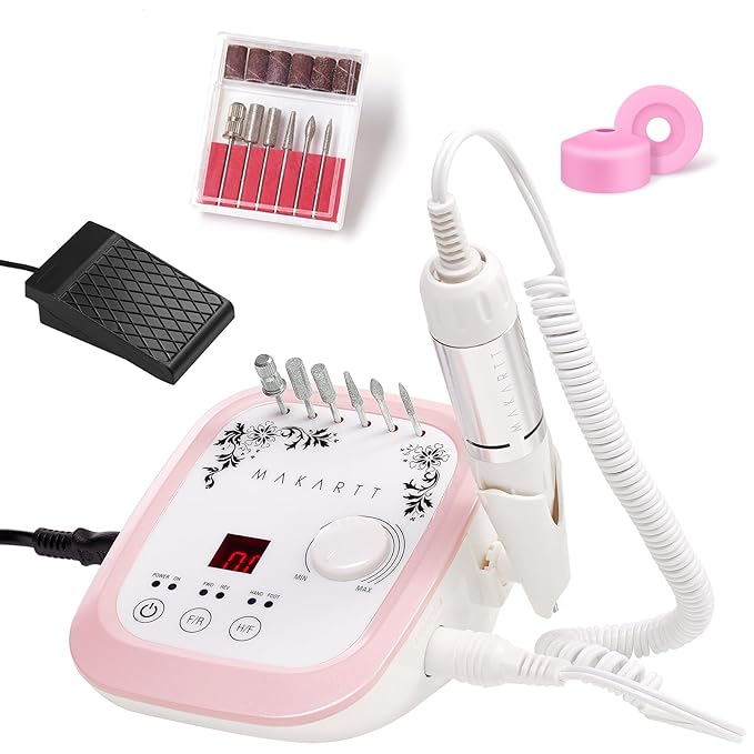 Makartt Nail Drill - Professional 35000RPM Electric Nail File Machine, Genesie Nail Efile with LCD Screen, Drill Bit Set for Acrylic Gel Nail Removing Shaping Polishing Nail Tech Salon Home DIY Use