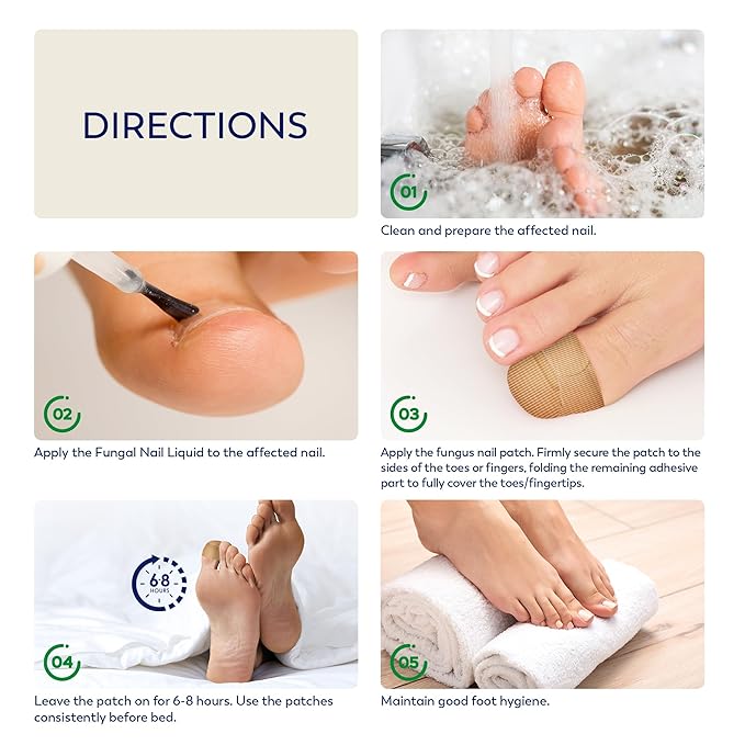 Toenail Fungus Treatment Extra Strength - (Medium) 32 Nighttime Hydrogel Patches for Overnight Toenail Repair - Visible Results in 8 Hours - Fungal Nail Patches for Toenail Fungus Relief