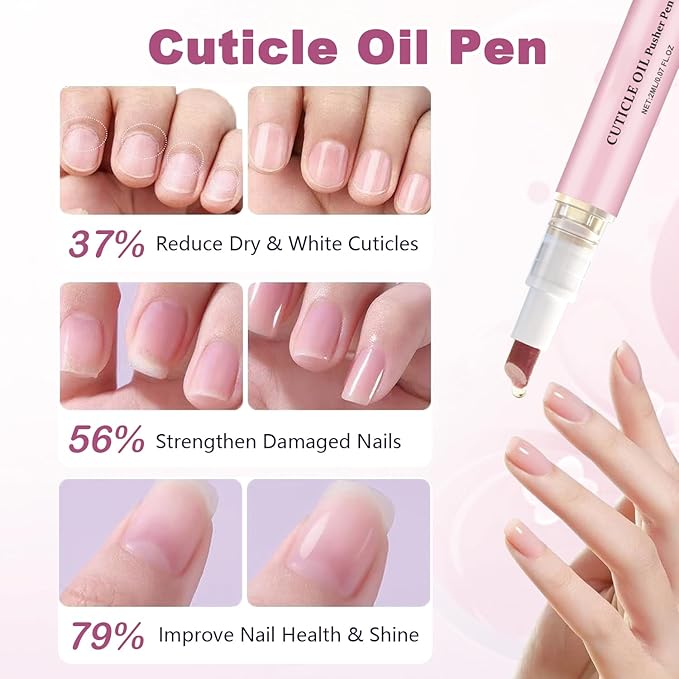 DreamCatching Ceramic Cuticle Pusher & Oil Pen, 1PC Gentle Cuticle Remover for Hangnails & Dry & Damaged Nails, Nail Care Pen for Repair & Nourish Nails