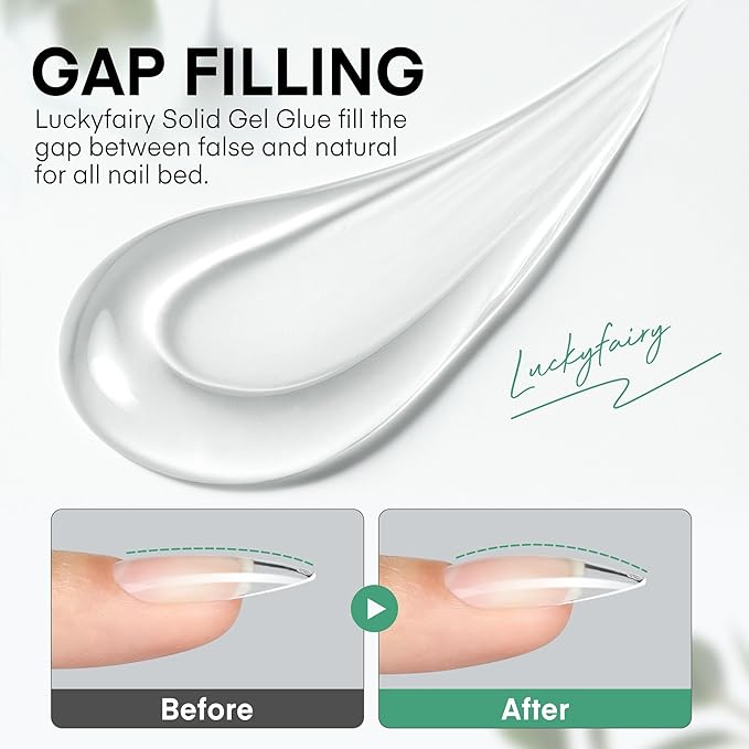 Nail Glue Gel for Nail Tips, Super Strong Solid Gel Glue U V Cured Needed, 15ml Soak Off Soft Adhesive Bonding for Acrylic Nails, Nails Extension Fake Nails