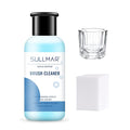 Acrylic Nail Brush Cleaner Kit - 40ml, Quick Clean, Includes Nail Cotton Pads & Glass Cup