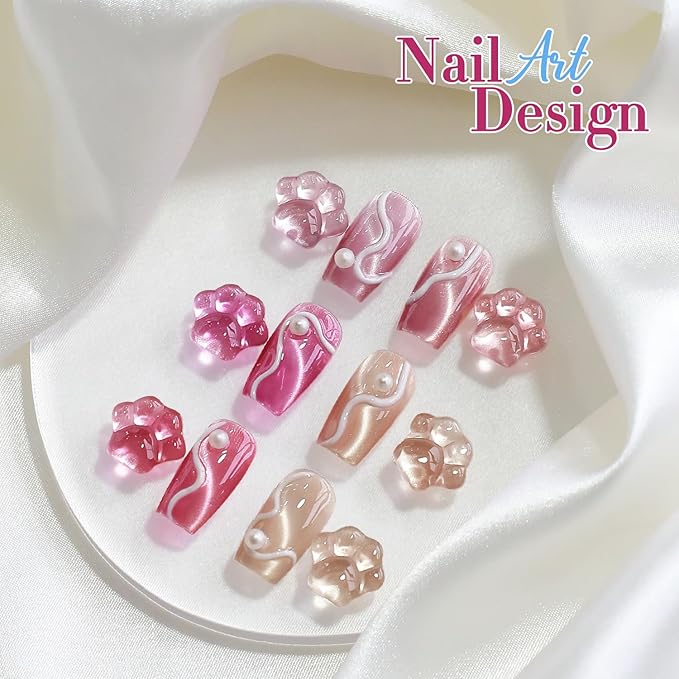 Double Rhythm 0.5 Oz Cat Eye Gel Polish with Magnet Same Color Same Bottle Holographic Glitter Shimmer Translucent Color Salon 15 ML Magnetic Nail Art (Purple Pink-MC1169)