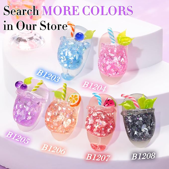 Double Rhythm 0.5Oz Glitter Gel Polish Same Color Same Bollte Shimmer Reflective Color for Nail Art Salon DIY Soak Off 15ml Nail Lamp Gel Polish at Home (Shell Purple-B1205)
