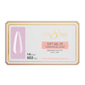 Cre8tion Soft Gel Nail Tips, Medium Stiletto Shape, 602 Tips in 14 Sizes (00-9) for Professional Nail Extensions