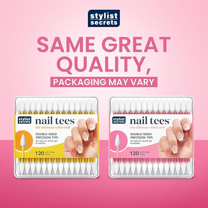 Fran Wilson NAIL TEES COTTON TIPS 120 Count (6 PACK) - The Ultimate Nail Tool, Multi-Purpose Double-sided Swabs with Pointed Ends for Precise Touch-ups and the Perfect At-Home Manicure & Pedicure