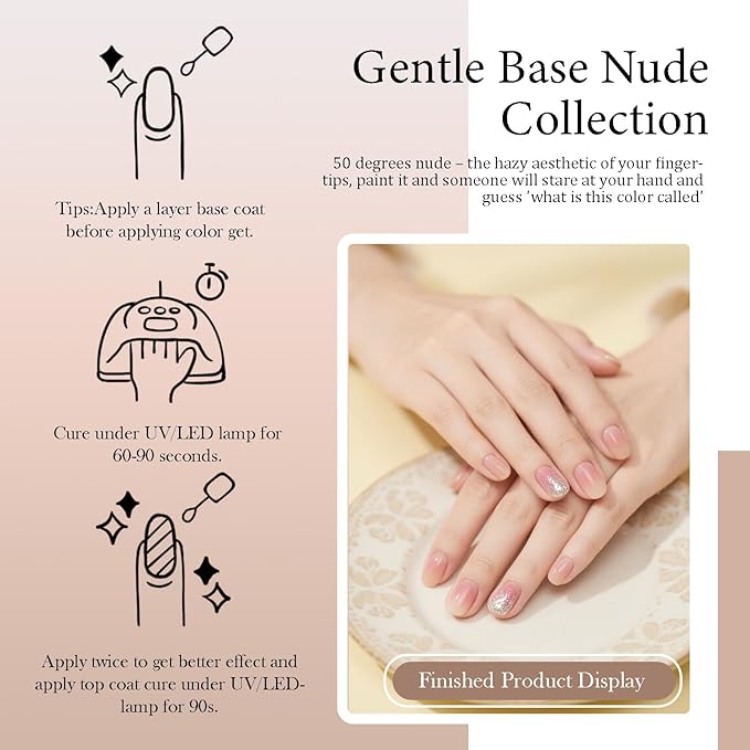 CAMILA ¿ 6pcs 15ml Hema Free Tpo Free Gel Polish Set Light Nude Gel Nail Polish Kit Soak Off Gel Polish Manicure Salon For Women L Set