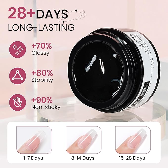 3d Nail Sculpting Gel Set: Clear White Solid Builder Gel for Nails, Nail Rhinestone Glue for 3d Nails Art Sculpture Molding Carving Extension All-in-1 Kit for Home DIY Manucure