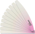 Curacoro 10 PCS Nail File - Professional Half-Moon Nail Files Double Sided Emery Board (180/240 Grit), Washable Nail Files and Buffers, Smooths & Shapes Nails, Manicure & Pedicure Buffing Tools