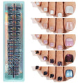 Vansiho Press on Toenails, Cat Eye Toe Nail Press on Short Square for Women, Soft Gel Fake Toenails, Acrylic Nails Soak off Toe Nail Home DIY 15 Sizes