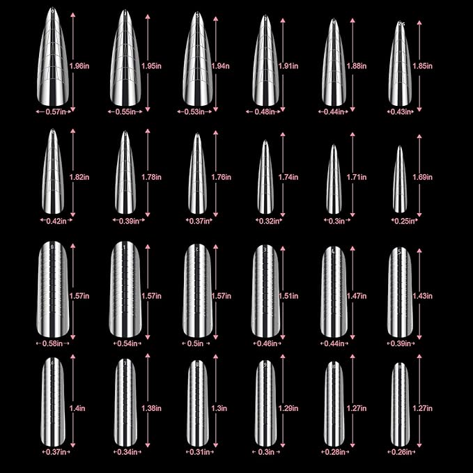 288 Poly Nail Gel Forms Set - Full Cover Dual Forms With Slip Solution for Acrylic Nails, 8 Types 4 Styles 12 Sizes Sticker Silicone for Manicure Extension
