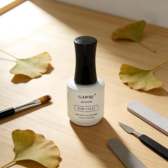 15ml Gel Polish Top Coat No Wipe Soak Off Ultra Glossy Top Gel Nail,and the no-wipe top coat ensures a long-lasting shine.