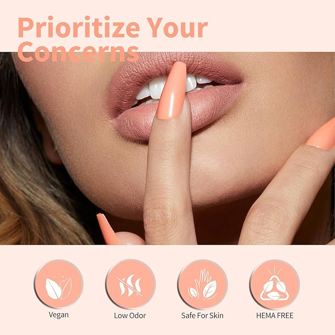 CANNI Pastel Pink Gel Nail Polish, 1 Pcs Peach Pink Gel Polish Color Soak Off U V Nail Manicure Salon DIY at Home