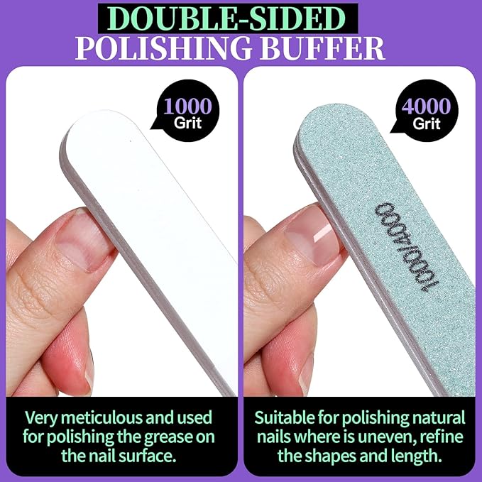 FANDAMEI Nail Buffer and Shine Kit, Nail Care Kit, 10 PCS Nail Buffer Block, Nail Buffer Kit, Nail Buffers, Nail Buffing Block, Nail Tools, Nail Kit, Manicure Tools, Buffer Nail File