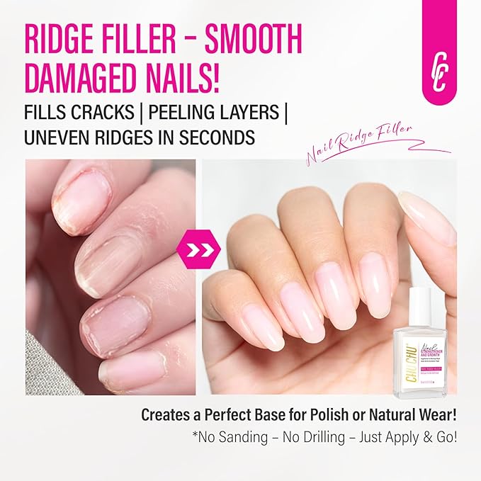 Protein Nail Strengthener for Gel Enthusiasts: Repair Thin Weak Peeling Nails After Acrylics Gel Removal - Milky White Nail Hardener and Growth Treatment Ridge Filler Milky White Polish