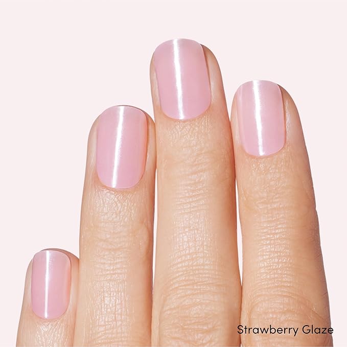 Dashing Diva Glaze Nail Strip Duo - Glazed Collection - Strawberry Glaze & Sangria Glaze - Long Lasting, Chip Resistant, Semi-Cured Gel Nail Strips - Contains 2 Colors