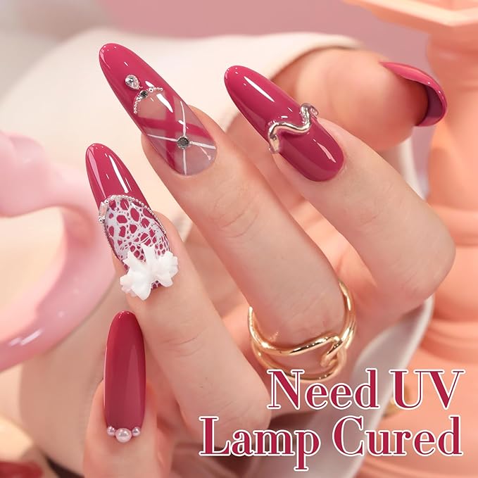 Double Rhythm 0.5 Oz Gel Nail Polish Neutral Natural Same Color Same Bottle Translucent Light Milky Pastel 15ML Manicure French Design Art DIY at Home (Bean Rose-A1518)