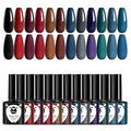 Classic Gel Nail Polish Set, 12 Colors Nude Gray Pink, Nail Polish Gel Manicure Kit (Classic Dark Series, 12pcs)