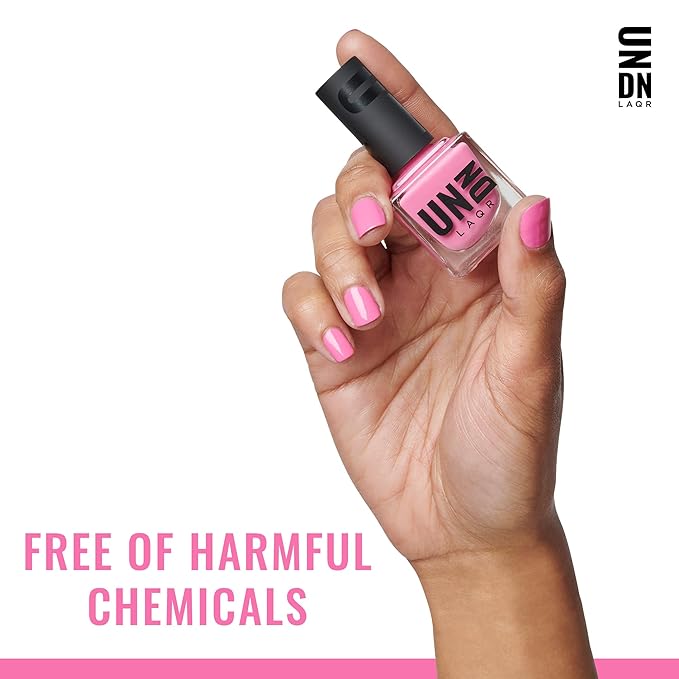 UN/DN Vegan Nail Polish - Party Favor - Pink Nail Polish - Fingernail Polish for Women and Men - Long Lasting, Cruelty Free - 0.5 oz