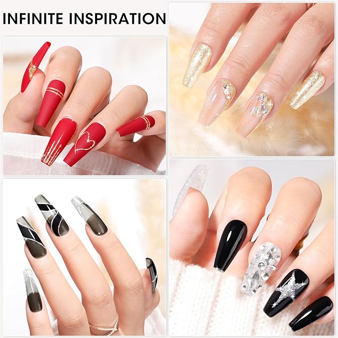 GELLEN Painting Gel for Nails, Metal Platinum Reflective Glitter Gold Gel Polish Drawing French-tip Floral Painted Liner Soak Off Lamp Cured for Salon DIY Nail Art, Hema-free, Champagne & Silver